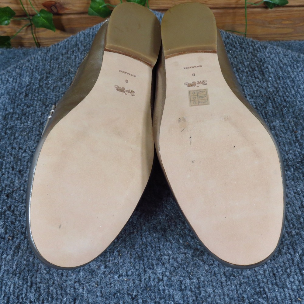 Coach Hanna Women Loafer Size 8 Professional Casual Metallic Silver Leather - Picture 9 of 9